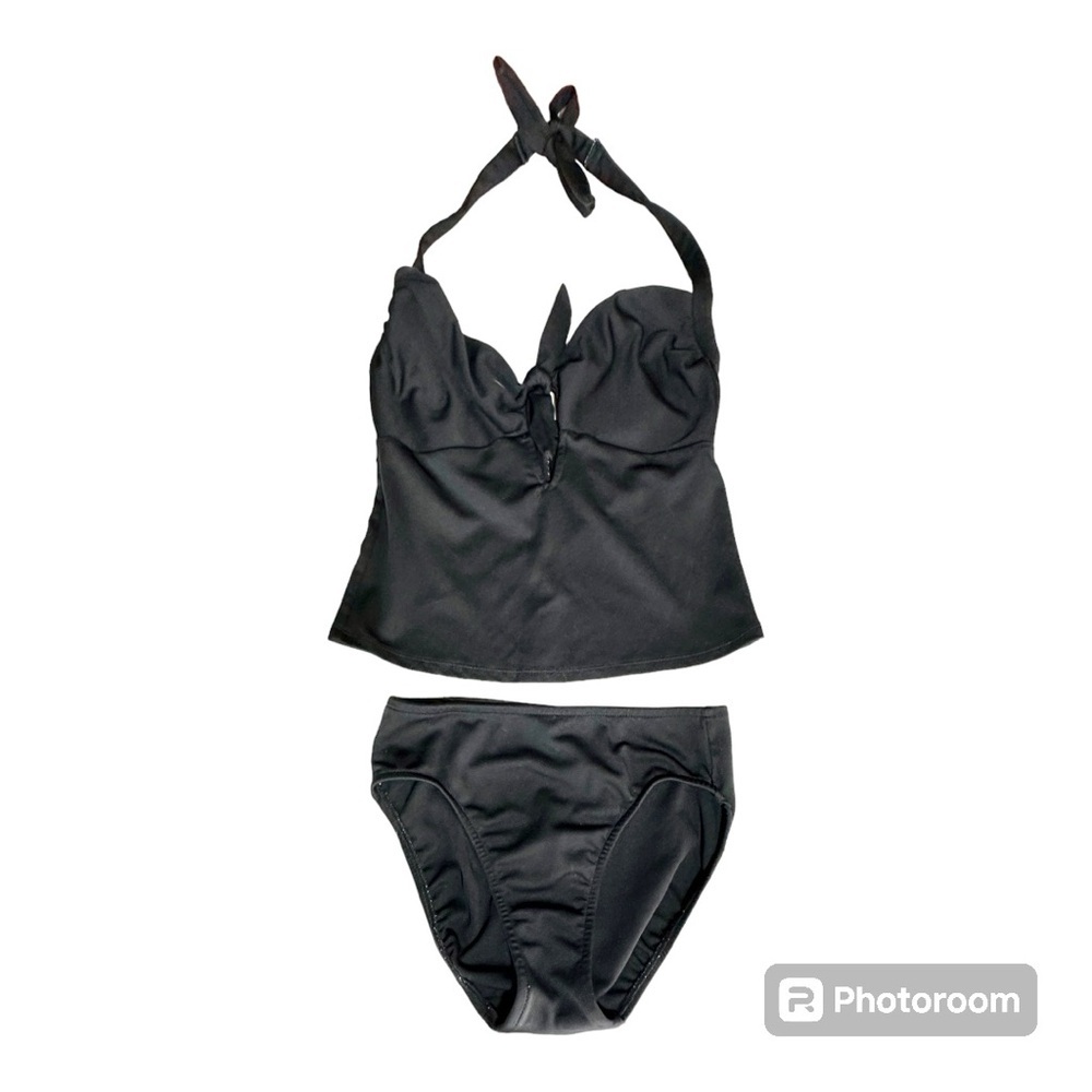 Carol Wíor 2 piece black tankini swimsuit Women’s size 8 | aa1